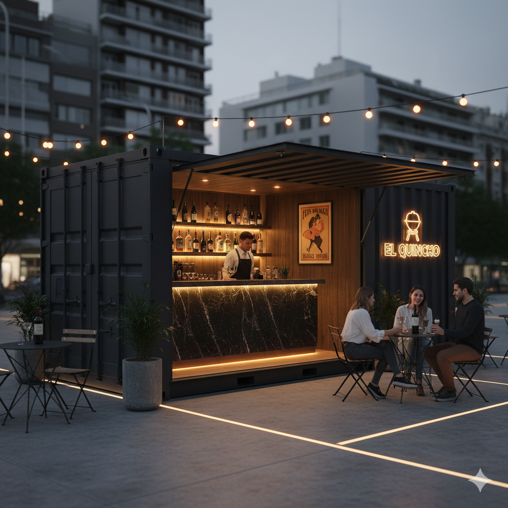 Bar container con terraza